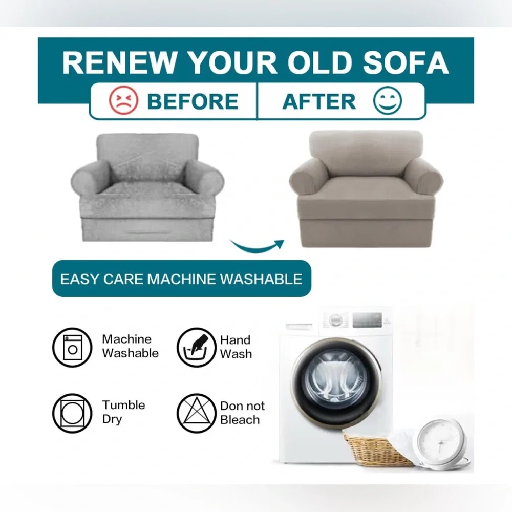 Turquoize ArmChair Slipcover with Individual T Cushion Seat Covers
